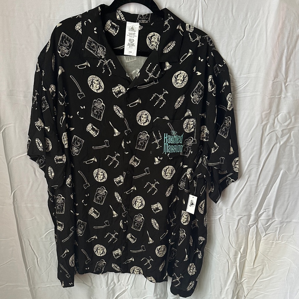 Disney Black and White Haunted Mansion Men's Shirt